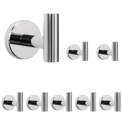 NearMoon Bath Towel Hooks- SUS 304 Stainless Steel Robe Hook Holder, Heavy Duty Coat Hook for Bathroom Livingroom Hotel Kitchen Garage, Wall Mounted (Matte Black, 4 Pack)