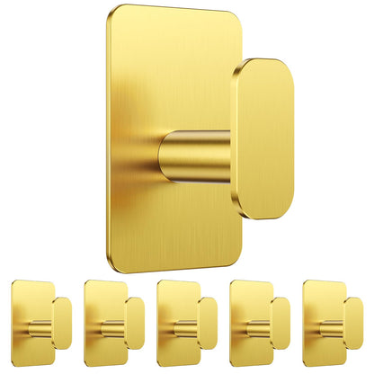 Large Heavy Duty Adhesive Wall Hooks - 26lb Max, Stainless Steel Waterproof Towel Hooks for Hanging Towel, Coat, Robe, Sticky Hooks for Use in Bathroom, Shower, Kitchen, Door(Black, 4 Pack)