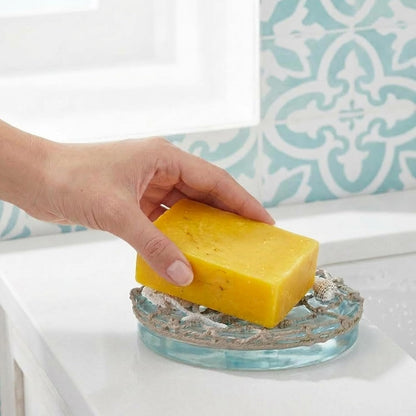 Avanti Linens - Seaglass Soap Dish, Hand Painted Resin Soap Holder