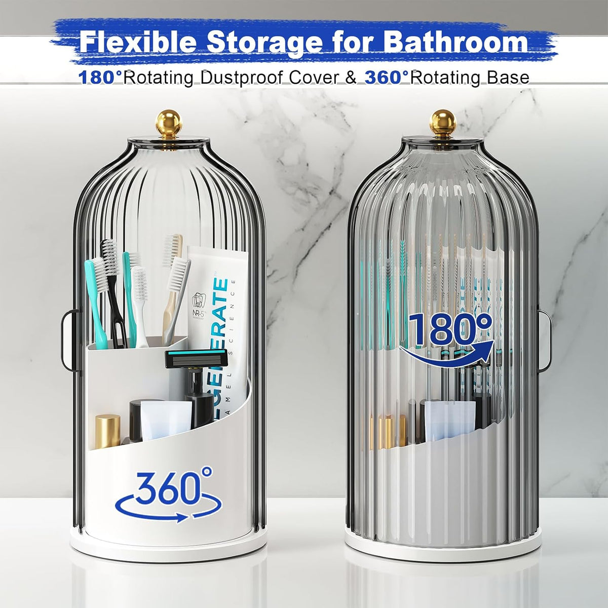 Dustproof Toothbrush Holders with Cover for Bathrooms, Tooth Brush Holder