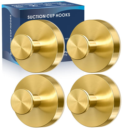 MOTAIPEAK Suction Cup Hooks for Shower, No-Drill, Chrome Polished 2-Pack