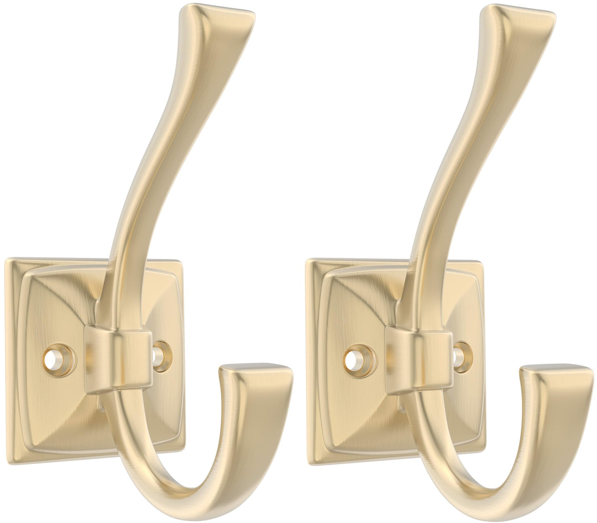 TOFIIGREM 2 Pack Brushed Nickel Towel Robe Hooks, Coat Hooks for Wall Hanging Hat, Key, Bag, Mudroom Hook Entrance Bathroom Door Decorative Heavy Duty Hats Hanger