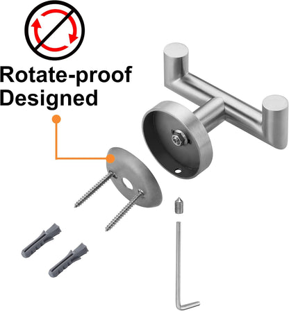 Towel Hooks for Bathrooms,Towel Hook for Kitchen Bathroom,SUS304 Stainless Steel Coat Hook,Heavy Duty Double Holder Robe Hooks for Hanging Towels,Coats,Sponges,Clothes,Wall Mount,Brushed Nickel,2 Pack