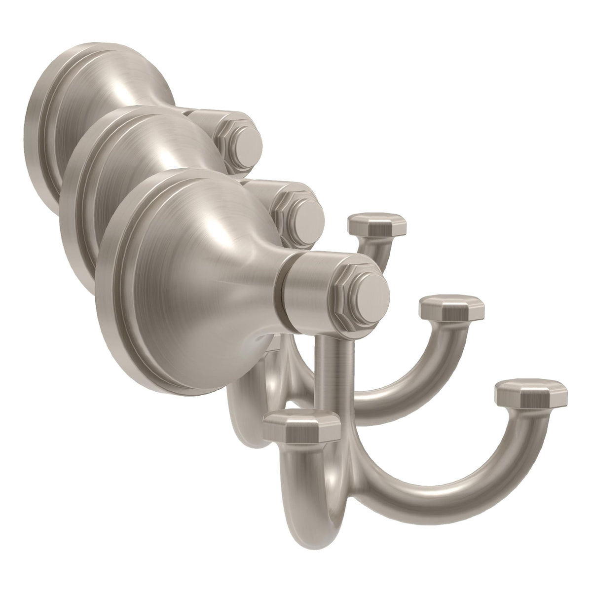 Franklin Brass Woodruff (1-Pack) Towel Hooks Satin Nickel Double Bathroom J Hooks Wall Mounted for Robes & Towels Hand Towel Hook Holder Kitchen, Bathroom Accessories WDRF35-SN
