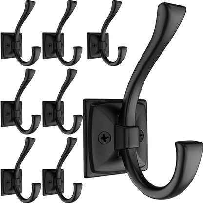 TOFIIGREM 2 Pack Brushed Nickel Towel Robe Hooks, Coat Hooks for Wall Hanging Hat, Key, Bag, Mudroom Hook Entrance Bathroom Door Decorative Heavy Duty Hats Hanger
