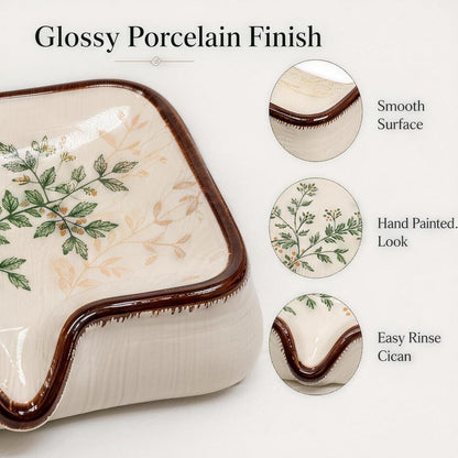 Vintage Floral Ceramic Soap Dish, Self Draining Soap Holder for Bathroom Shower
