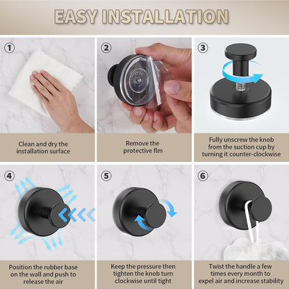 2026 Upgraded Drill-Free Stainless Steel Suction Cup Hooks Multi-Use