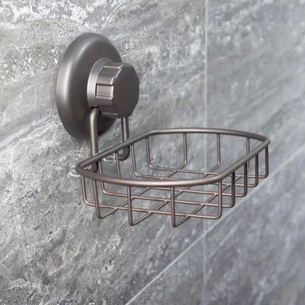 HASKO Suction Cup Soap Dish for Shower Wall, Rustproof Stainless Steel Shower Soap Holder Suction, Bathtub Bathroom Bar Soap Holder, Bronze