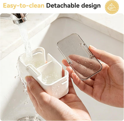 MOPMS Toothbrush Holders for Bathrooms with 2 Slot Independent Compartment