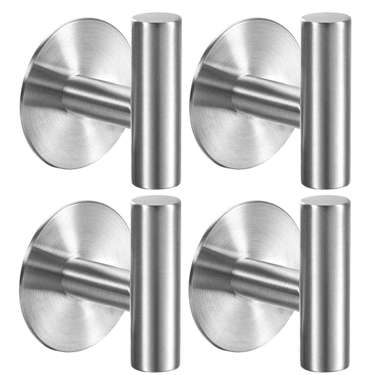Bntuk Adhesive Hooks Heavy Duty Wall Hooks Stainless Steel Waterproof Shower Hooks, Adhesive Holders Coat Hooks for Hanging, Wall Mounted Towel Hooks for Bathroom Kitchen - 2 Pack