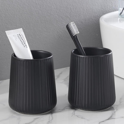Ceramic Honeycomb Toothbrush Holders for Bathrooms - White Toothbrush Holders, Reusable Toothbrush Cups, Bathroom Tumbler Cups, Mouthwash Cups, Bathroom Counter Organizer