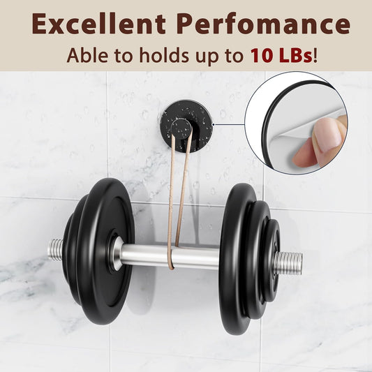 bussdis Multifunctional Towel Hooks for Bathroom Wall - Extra Sticky Stainless, Holds up to 12LB, Coat Hooks Wall Hooks, Adhesive Door Holder Hanger Shower Accessories, Matt Black Heavy Duty