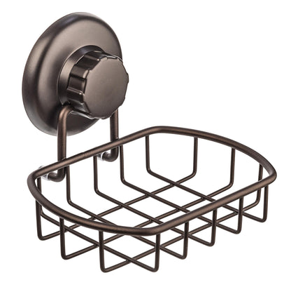 HASKO Suction Cup Soap Dish for Shower Wall, Rustproof Stainless Steel Shower Soap Holder Suction, Bathtub Bathroom Bar Soap Holder, Bronze